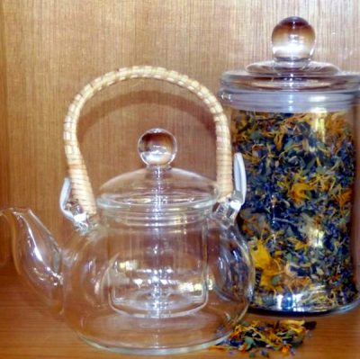 Glass Teapot with Bamboo handle